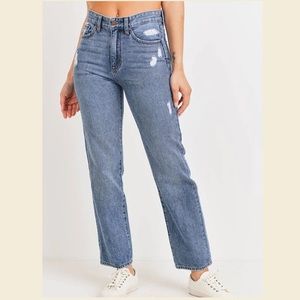 JBD just black denim - High Rise Dad Jeans - Light Denim